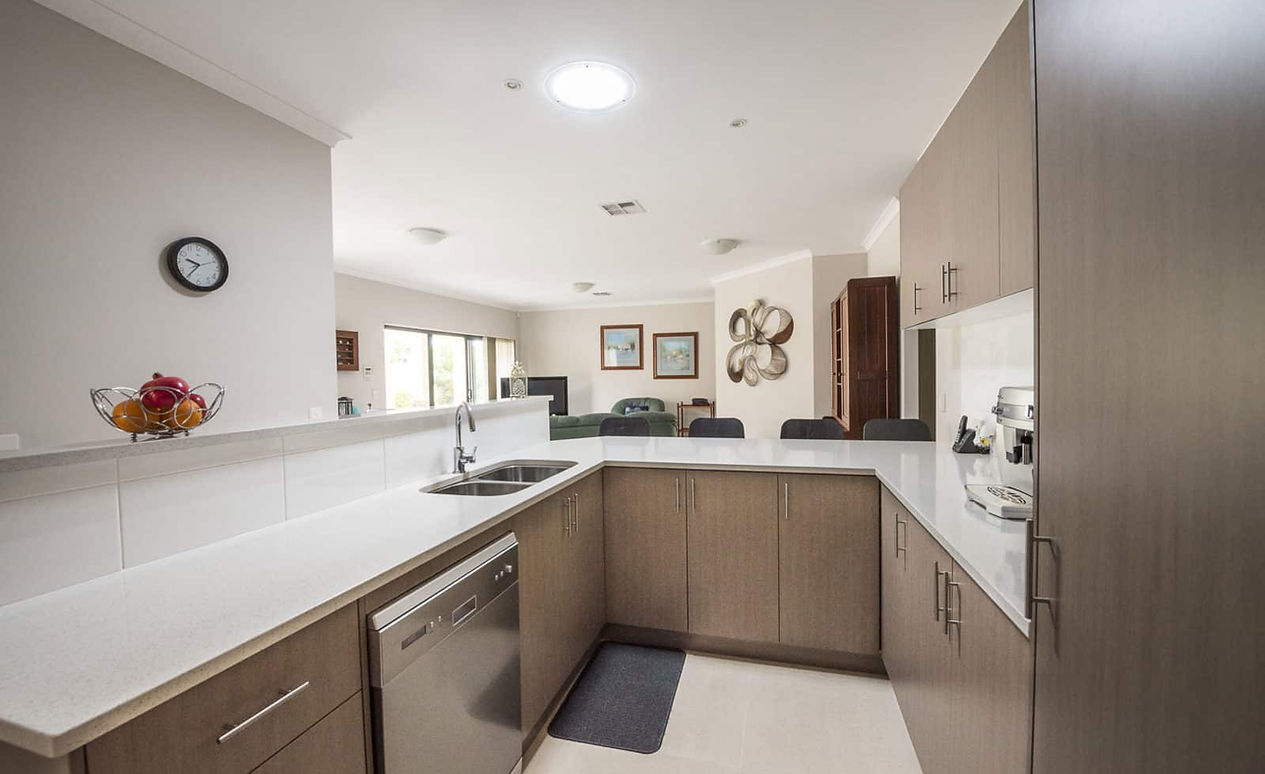Bright kitchen with natural skylight