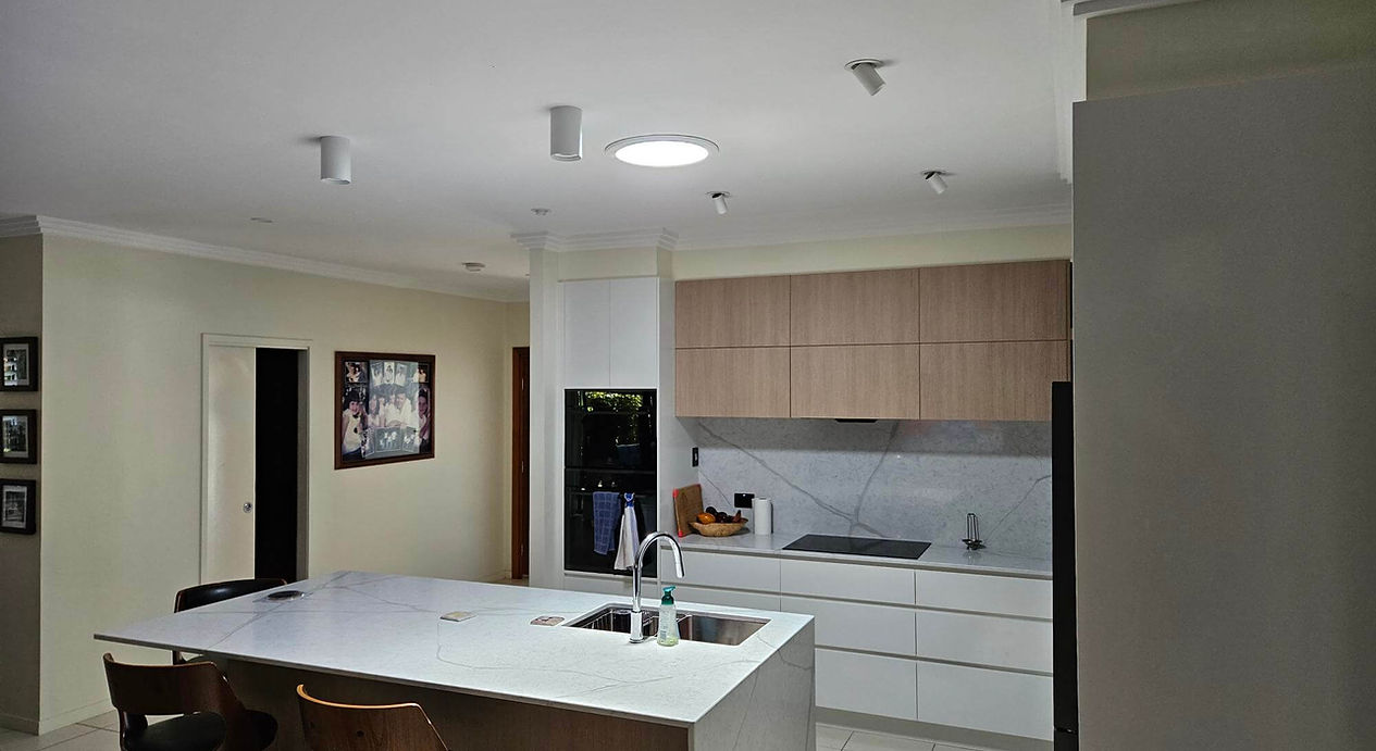 Interior room lit by a skylight